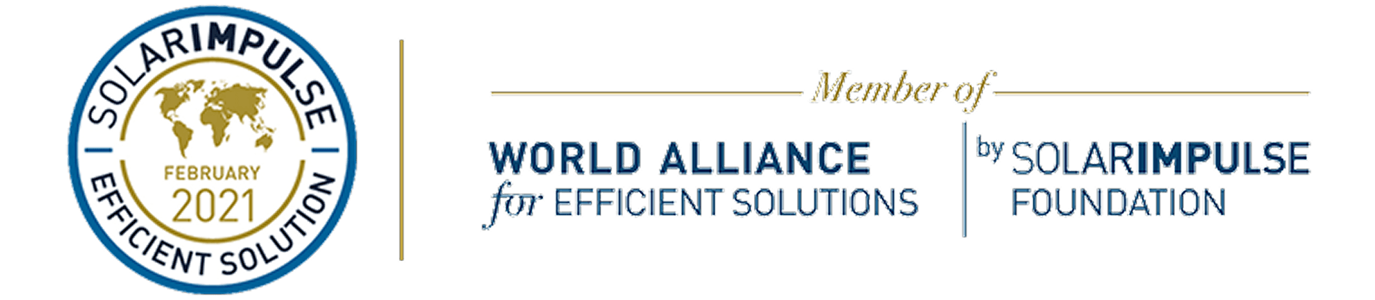 Certified and supported by World Alliance for Efficient Solutions and Solar Impulse Foundation